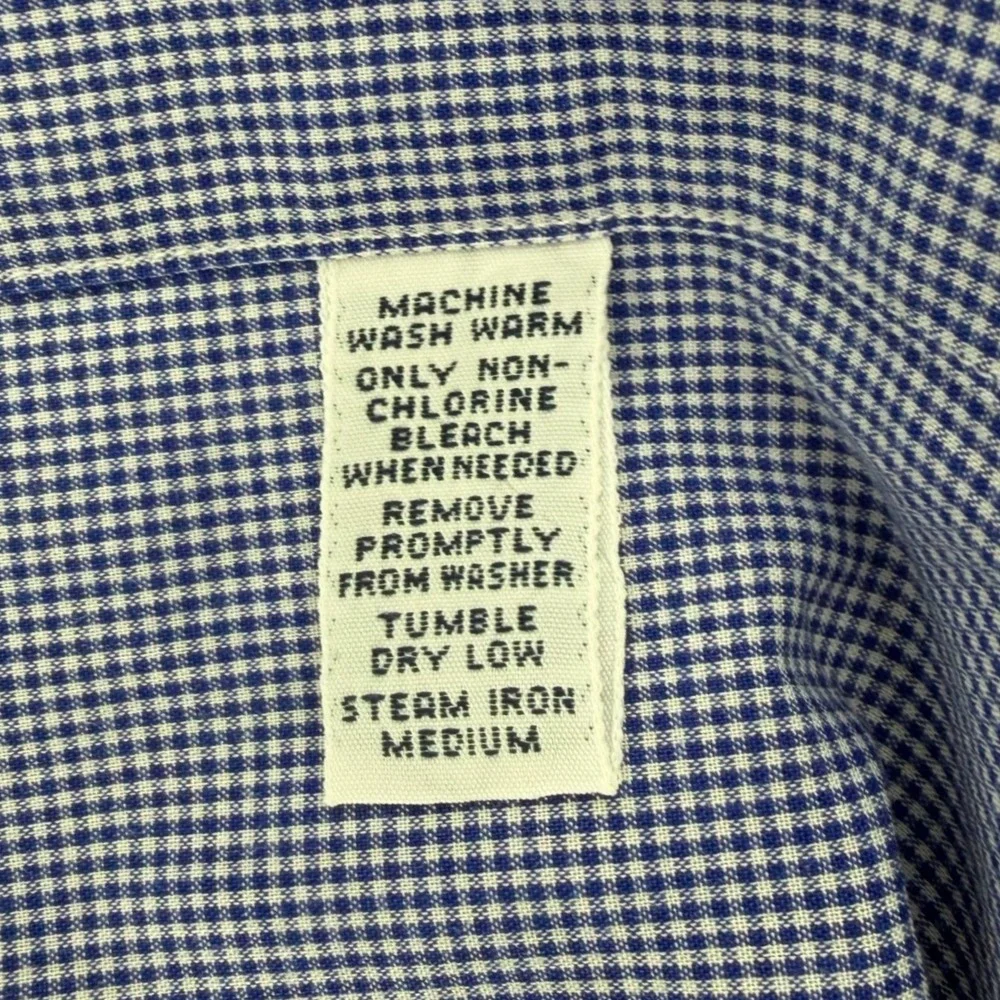 Polo Ralph Lauren Men Andrew Fit Gingham Dress Shirt Blue White Size 17 34/35 XL